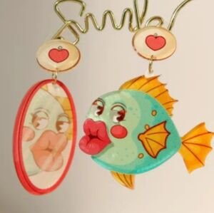 Colorful Fish Pucker Up Earrings